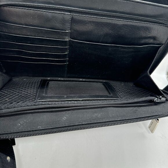 Perlina Black Leather Crossbody Bag with Over Flap Close - Picture 9 of 12